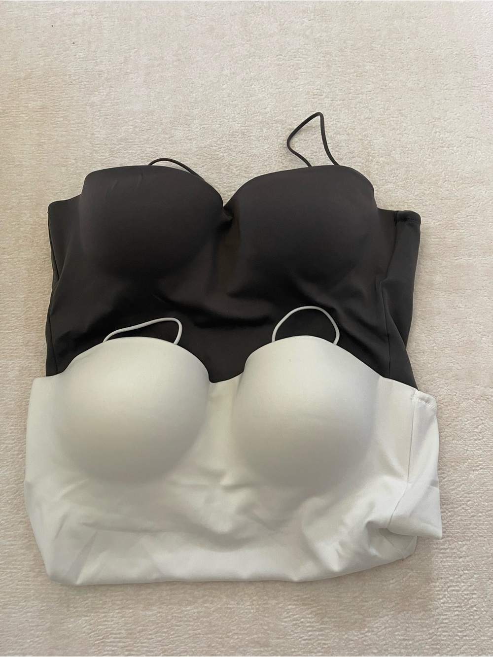 Two Grey and White Strapless Bustier Top - Women Intimates
